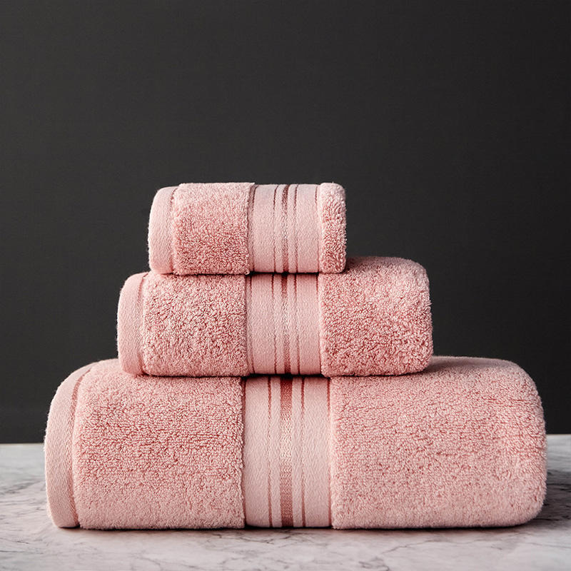 Pure Color Thick Cotton Bath Towel Set Towel Set Increased Pure Cotton Beach Towel Beauty Salon Bath Towel - Image 4