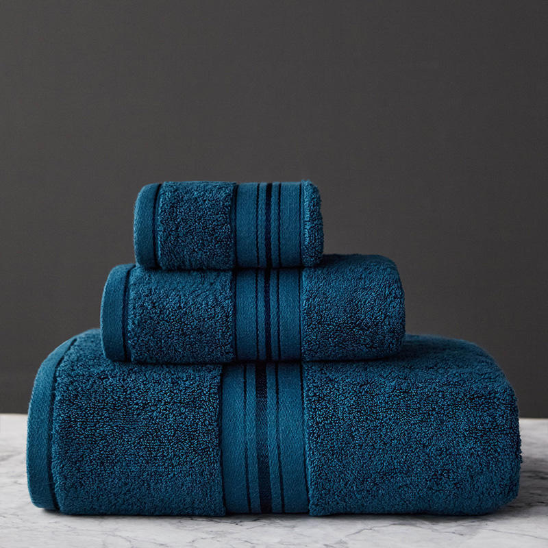 Pure Color Thick Cotton Bath Towel Set Towel Set Increased Pure Cotton Beach Towel Beauty Salon Bath Towel - Image 5