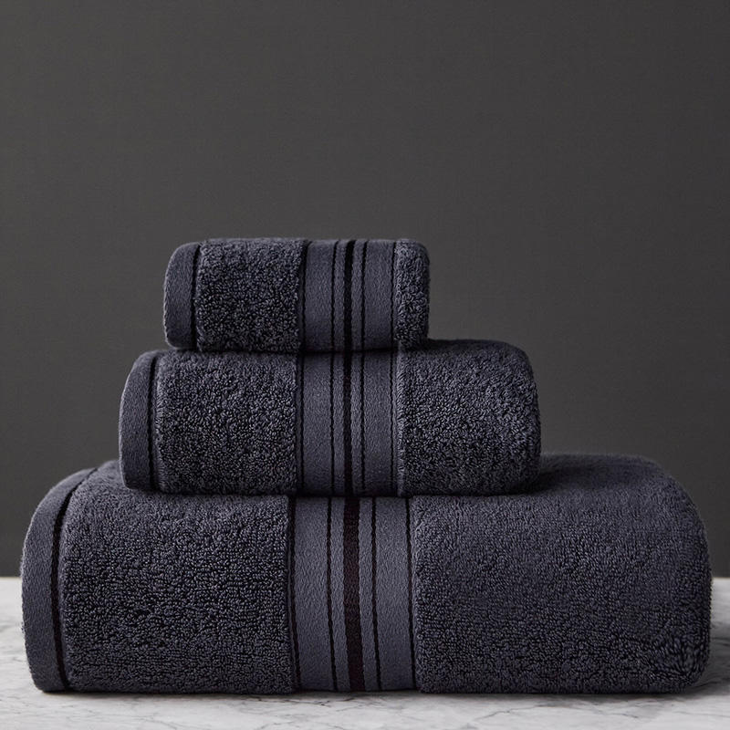 Pure Color Thick Cotton Bath Towel Set Towel Set Increased Pure Cotton Beach Towel Beauty Salon Bath Towel - Image 2