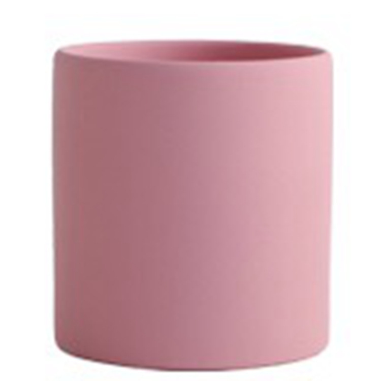 Nordic Industrial Style Colorful Ceramic Flowerpot Succulent Planter Green Plants Cylindrical Shape Flower Pot With Hole Tray - Image 8