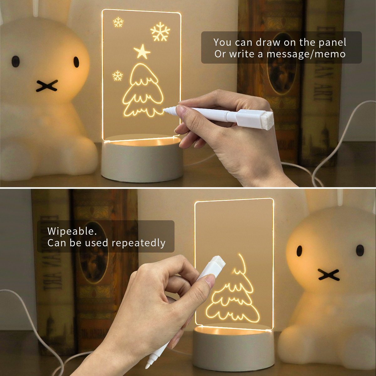 LED Light Note Board Usb Desktop Night Light Luminous Handmade Writing Board - Image 7