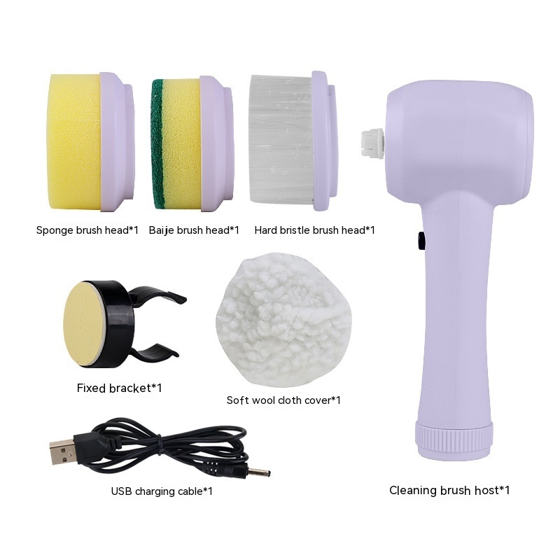 Electric Cleaning Brush 4 In 1 Spinning Scrubber Handheld Electric Cordless Cleaning Brush Portable - Image 7