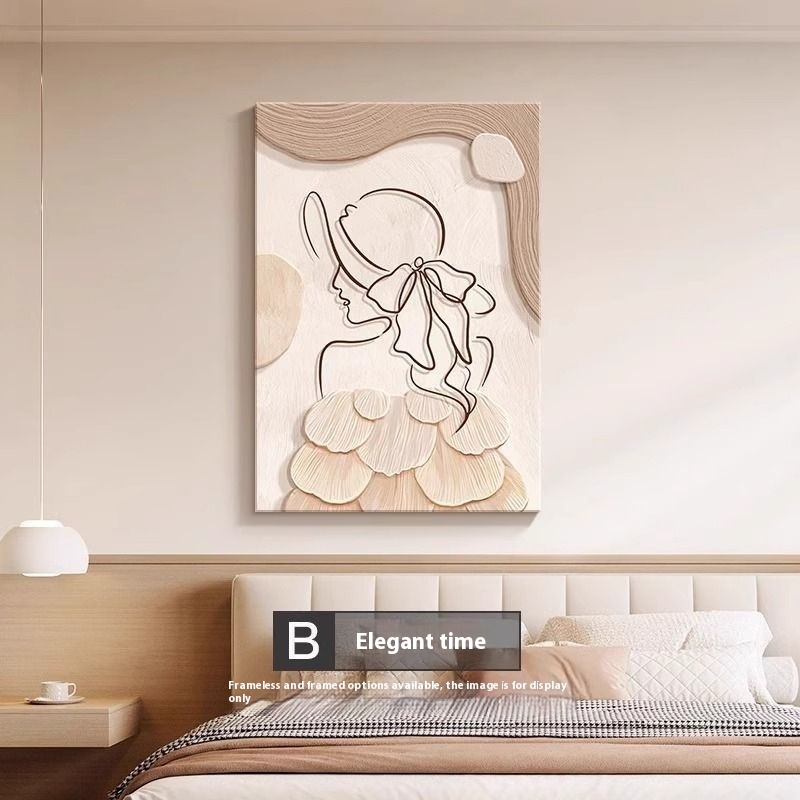 Decorative Painting Cream Style Abstract Line Character Mural - Image 6