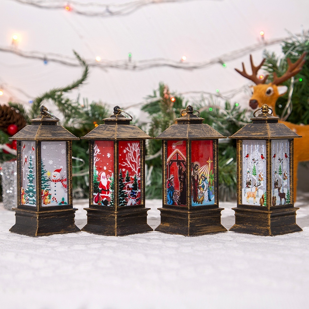 Christmas Portable Oil Lamp Santa Claus LED Night Lights Battery Powered Indoor Outdoor Hanging Lanterns Festive Party Decoration - Image 8
