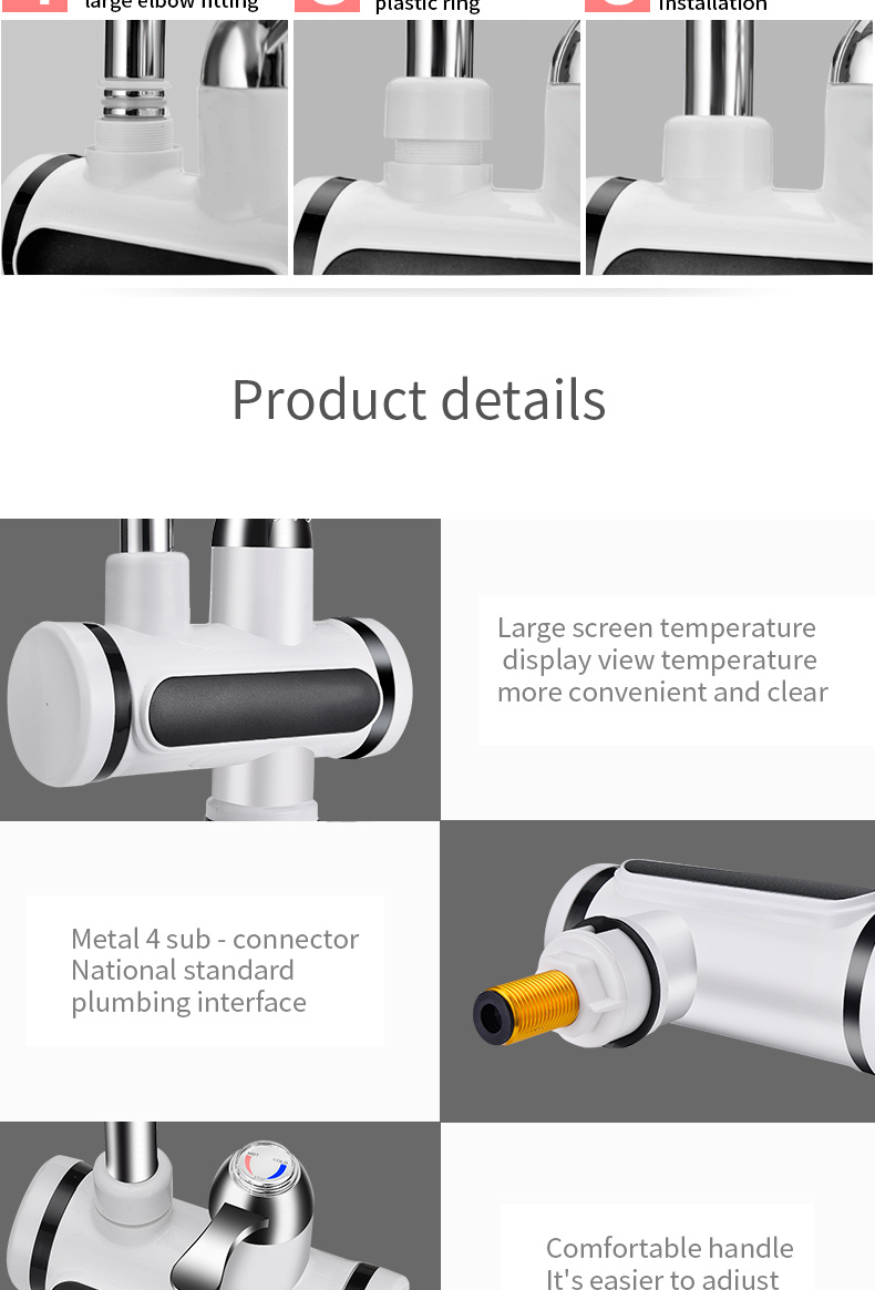 Kitchen Electric Water Tap Water Heater Temperature Display Cold Heating Faucet Hot Water Faucet Heater - Image 2