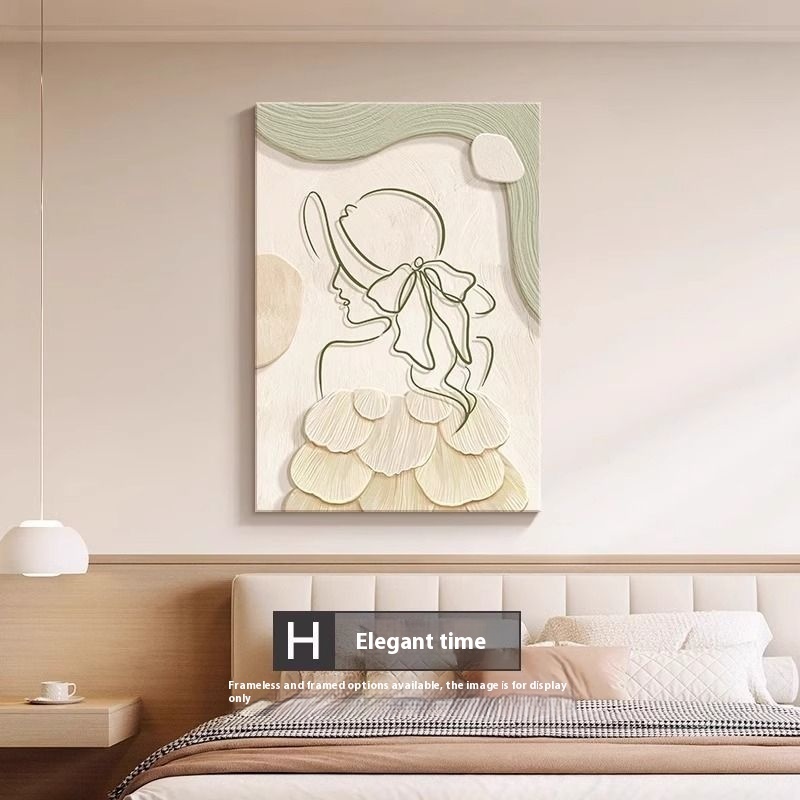 Decorative Painting Cream Style Abstract Line Character Mural - Image 2
