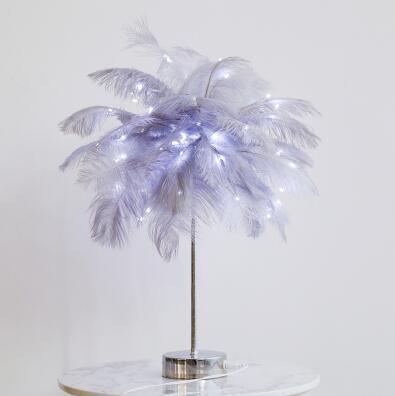 Feather Lamp Nordic Desk Lamp European-Style Bedroom Bedside Feather Table Lamp Night Light Table Lamp Decoration Modern - Image 5