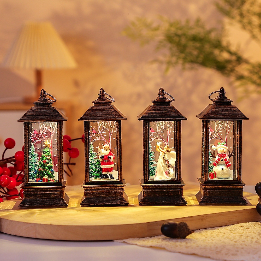 Christmas Portable Oil Lamp Santa Claus LED Night Lights Battery Powered Indoor Outdoor Hanging Lanterns Festive Party Decoration - Image 9