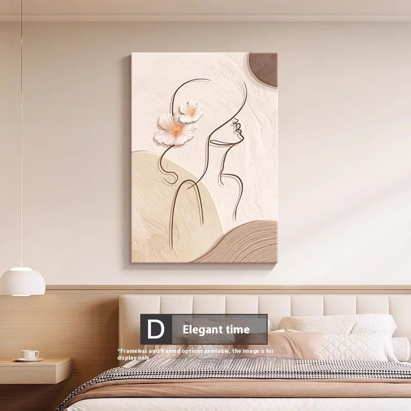 Decorative Painting Cream Style Abstract Line Character Mural - Image 8
