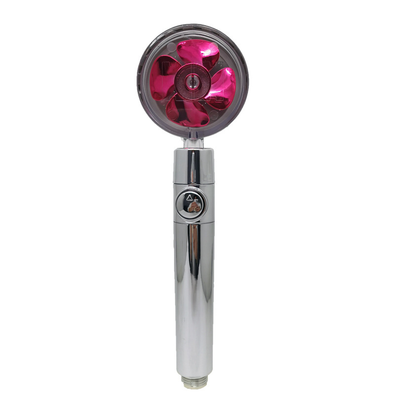Propeller Driven Shower Head With Stop Button And Cotton Filter Turbocharged High Pressure Handheld Shower Nozzle - Image 4