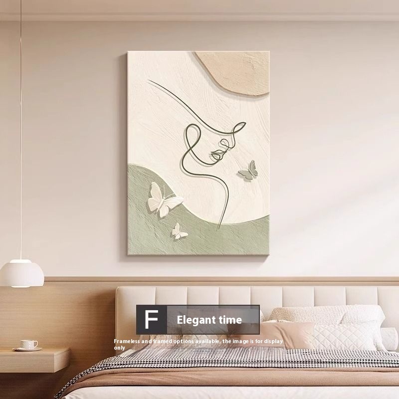 Decorative Painting Cream Style Abstract Line Character Mural - Image 5