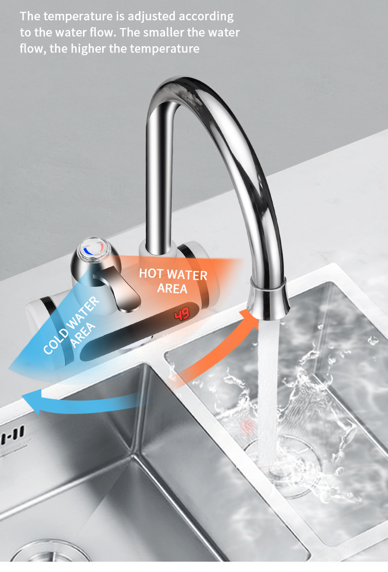 Kitchen Electric Water Tap Water Heater Temperature Display Cold Heating Faucet Hot Water Faucet Heater - Image 5